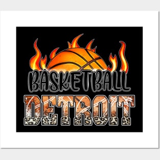 Classic Basketball Design Detroit Personalized Proud Name Posters and Art